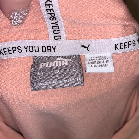 Puma Way 1 orange pink stretchy loose fit hoodie pullover sweatshirt drawstrings - Picture 8 of 9